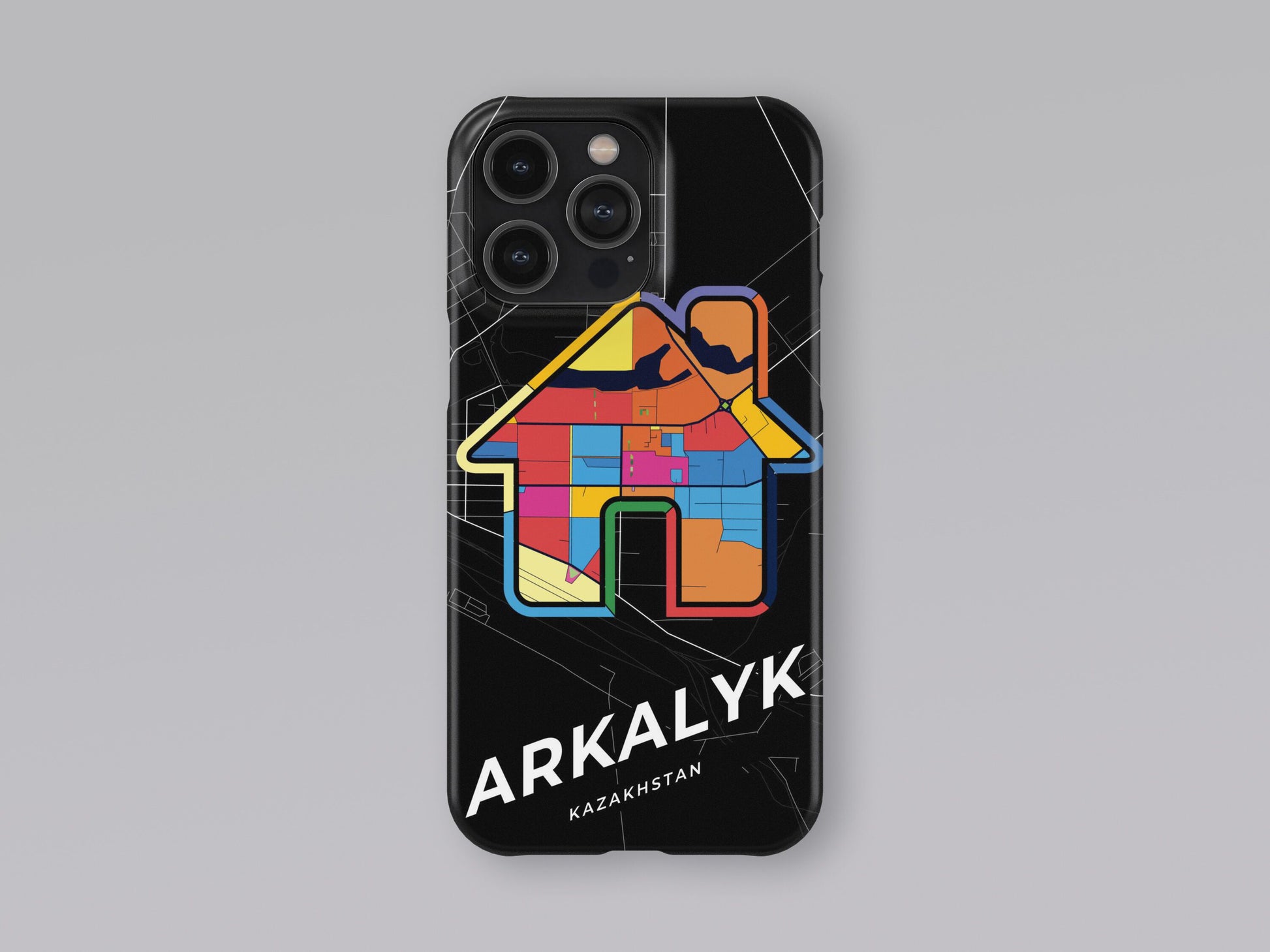 Arkalyk Kazakhstan slim phone case with colorful icon. Birthday, wedding or housewarming gift. Couple match cases. 3