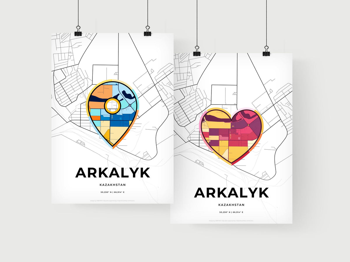 Arkalyk Kazakhstan art print for couples