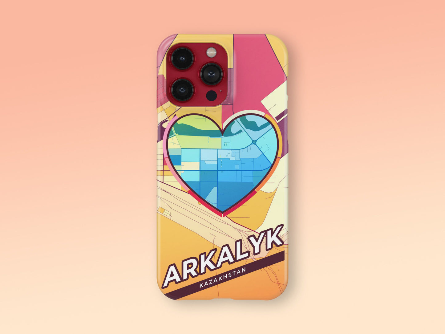 Arkalyk Kazakhstan slim phone case with colorful icon. Birthday, wedding or housewarming gift. Couple match cases. 2