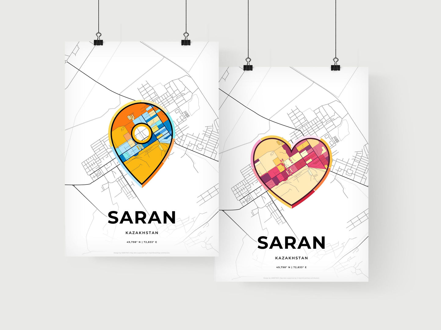 Saran Kazakhstan art print for couples