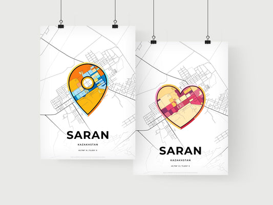 Saran Kazakhstan art print for couples