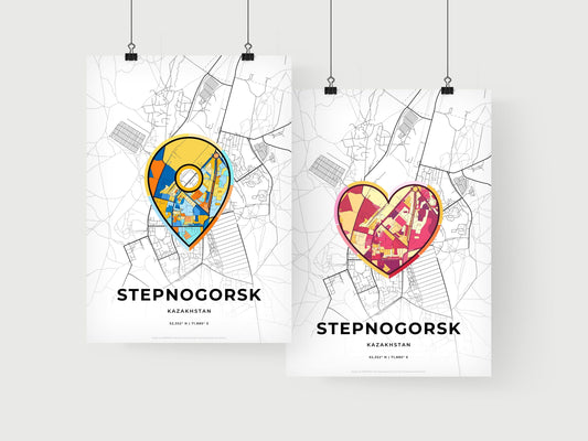 Stepnogorsk Kazakhstan art print for couples