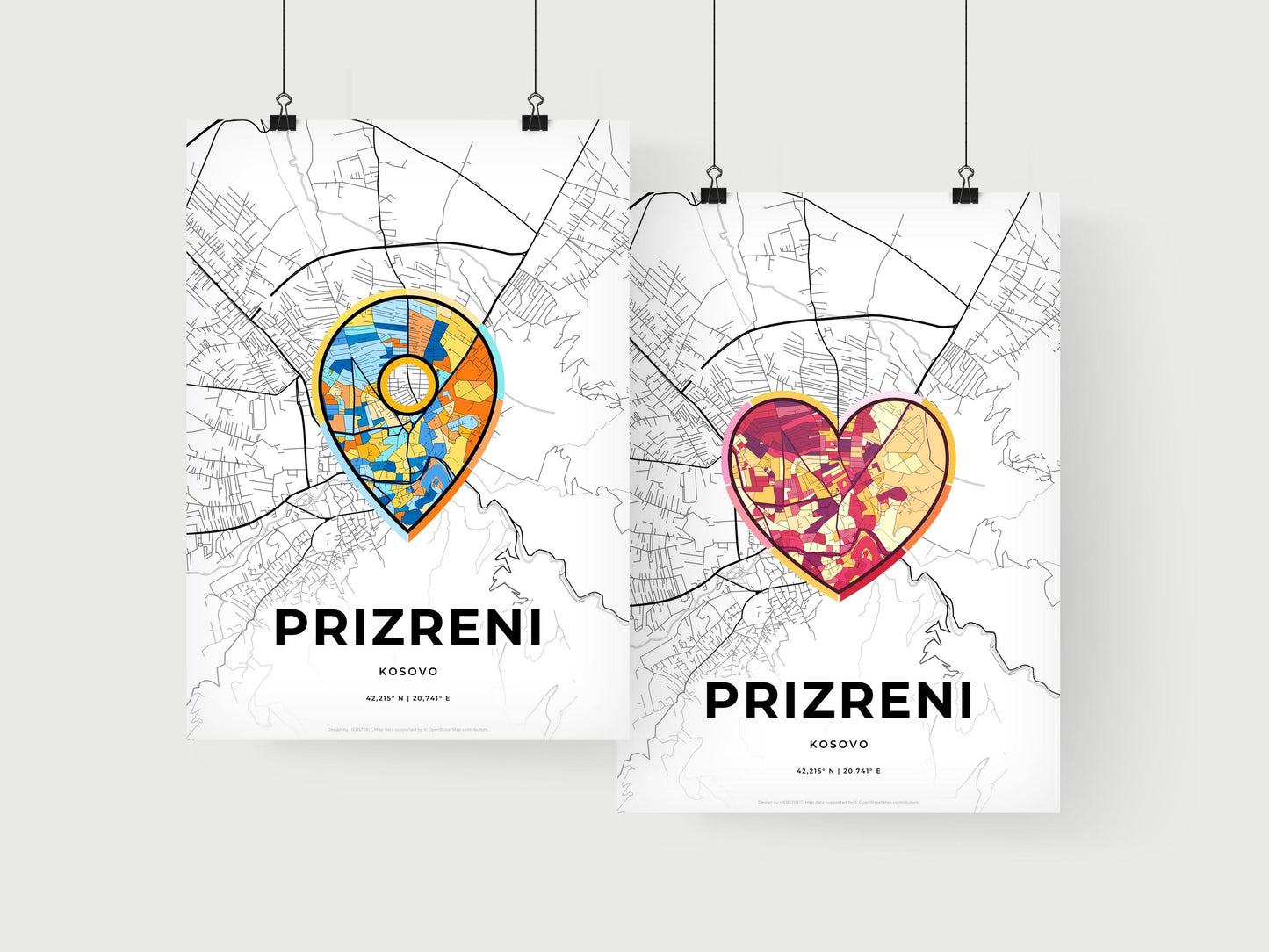 Prizreni / Prizren Kosovo art print for couples