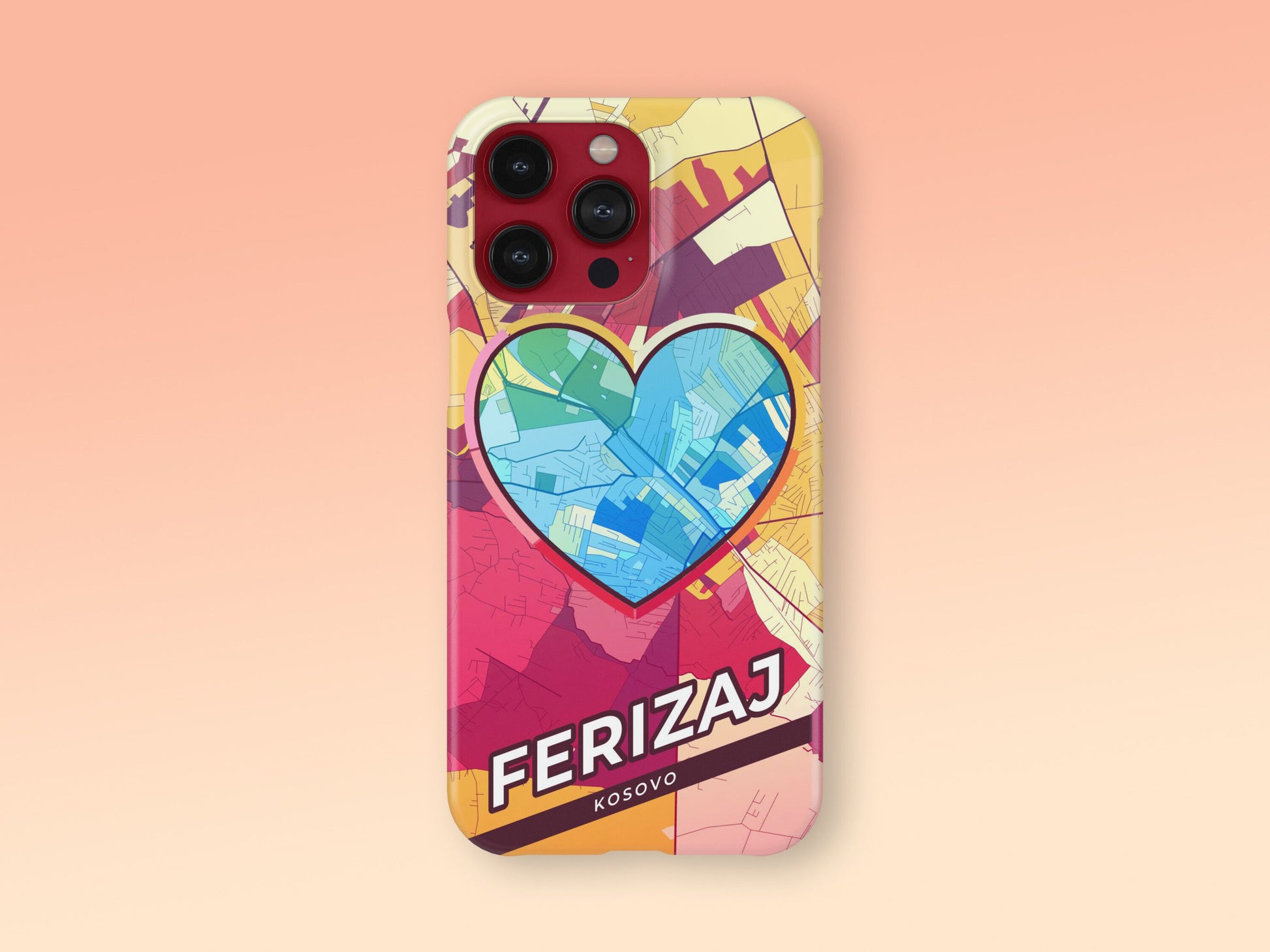 Ferizaj / Uroševac Kosovo slim phone case with colorful icon. Birthday, wedding or housewarming gift. Couple match cases. 2