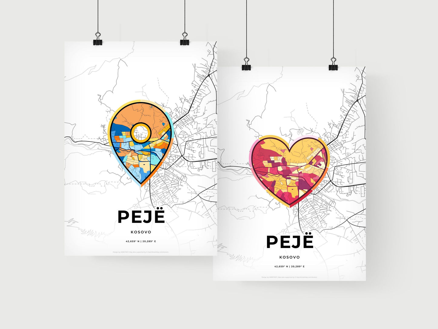 Pejë / Peć Kosovo art print for couples