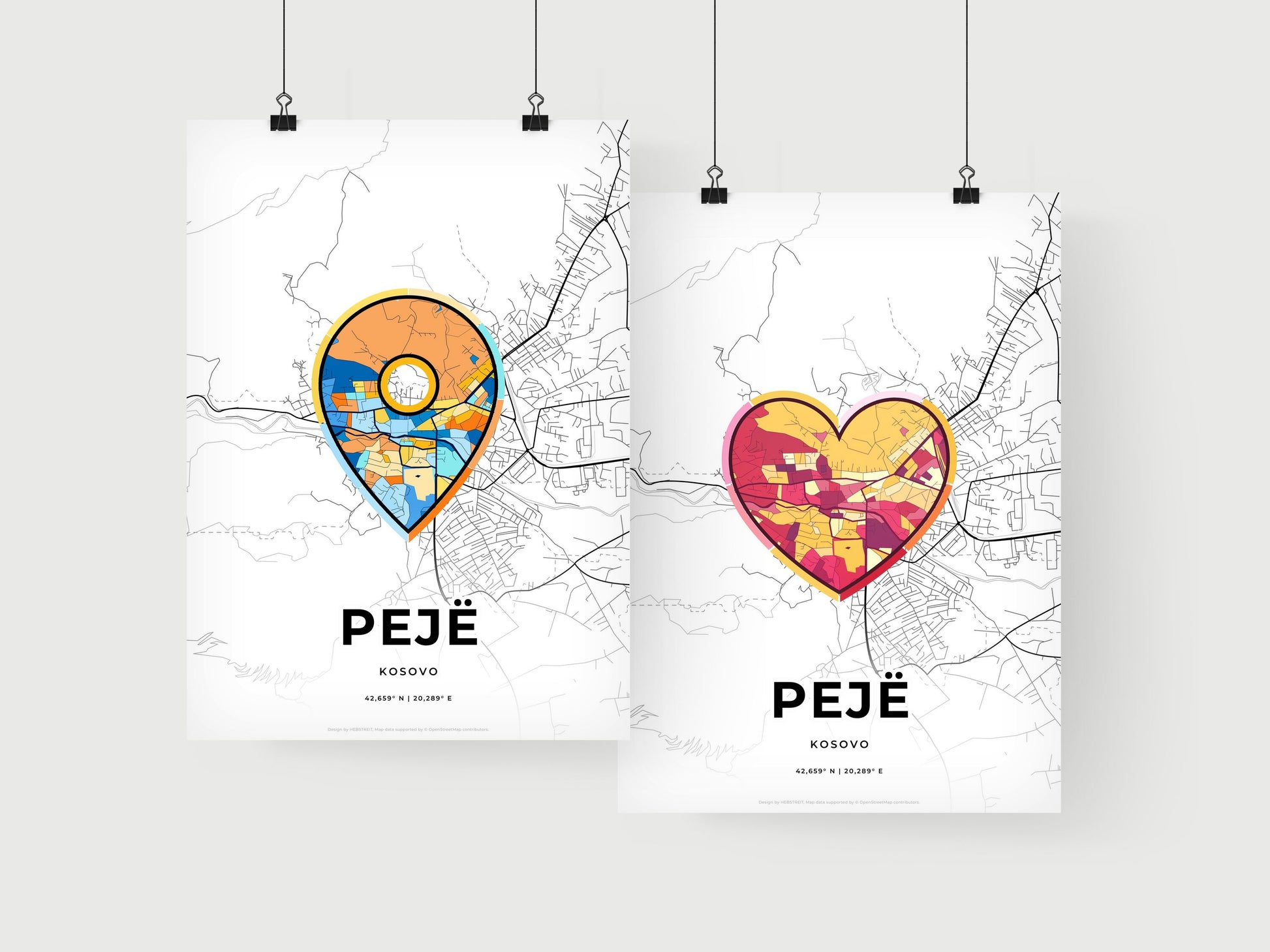 Pejë / Peć Kosovo art print for couples