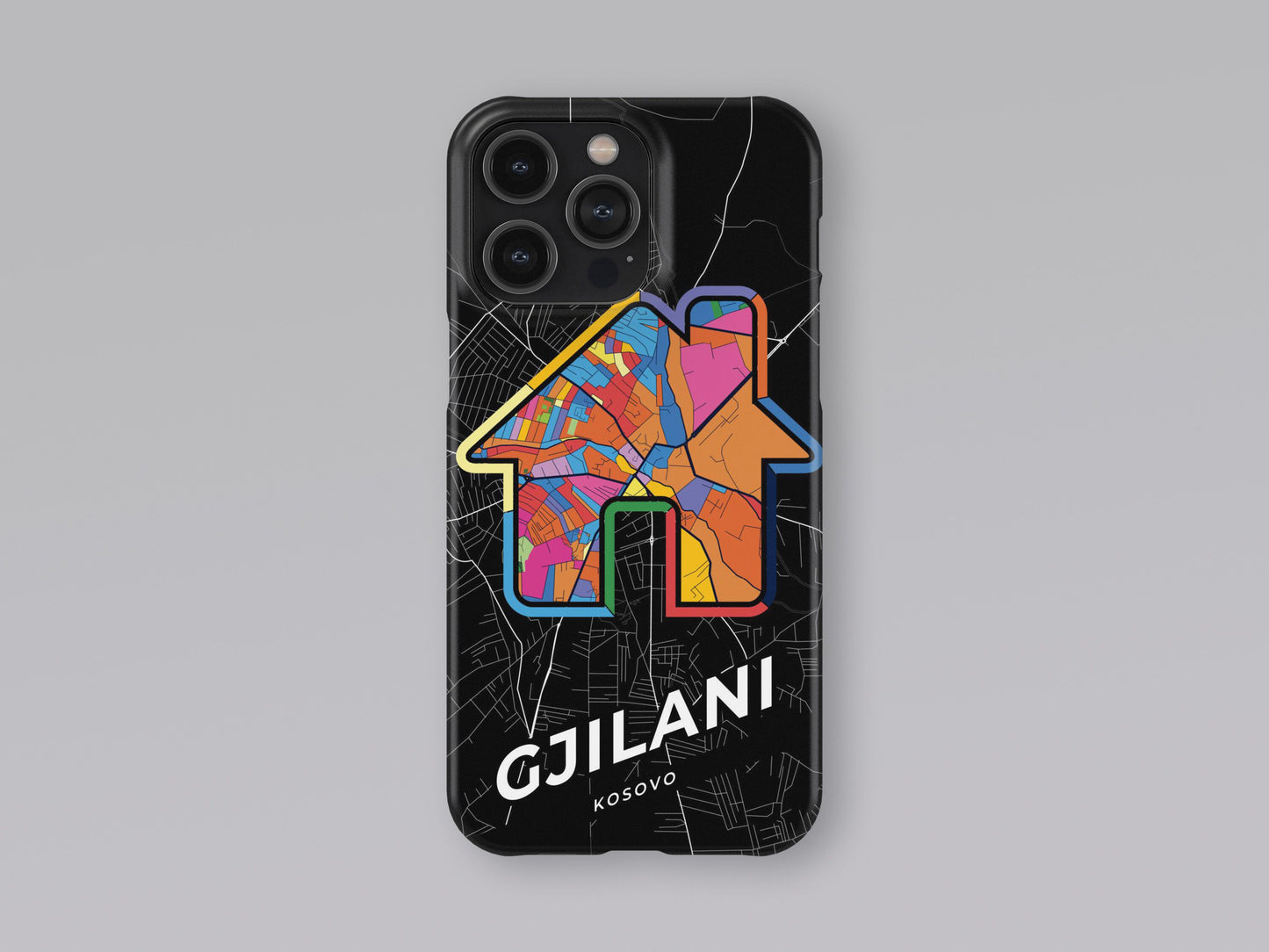 Gjilani / Gnjilane Kosovo slim phone case with colorful icon. Birthday, wedding or housewarming gift. Couple match cases. 3