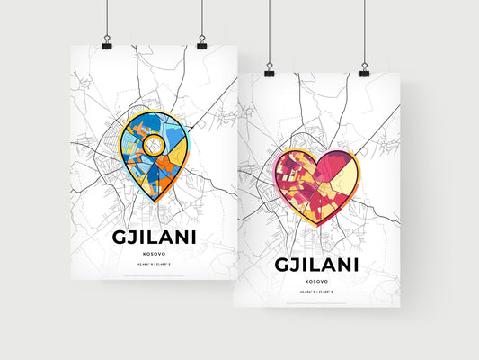 Gjilani / Gnjilane Kosovo art print for couples