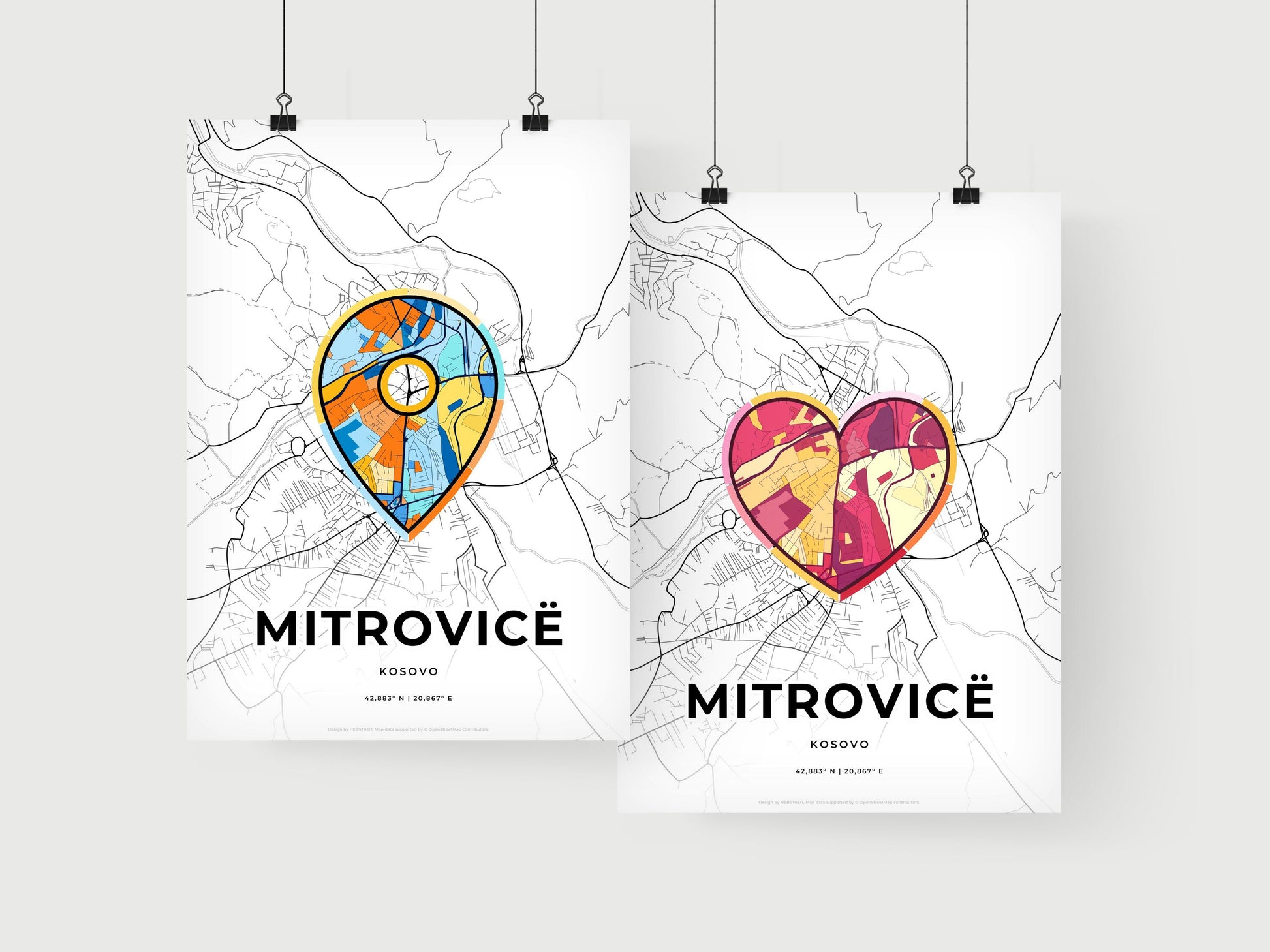 Mitrovicë / Kosovska Mitrovica Kosovo art print for couples