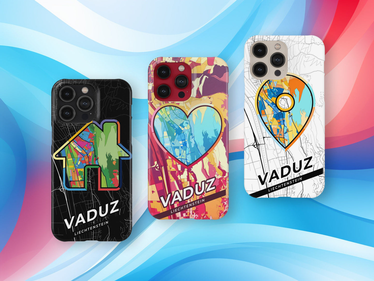 Vaduz Liechtenstein slim phone case with colorful icon