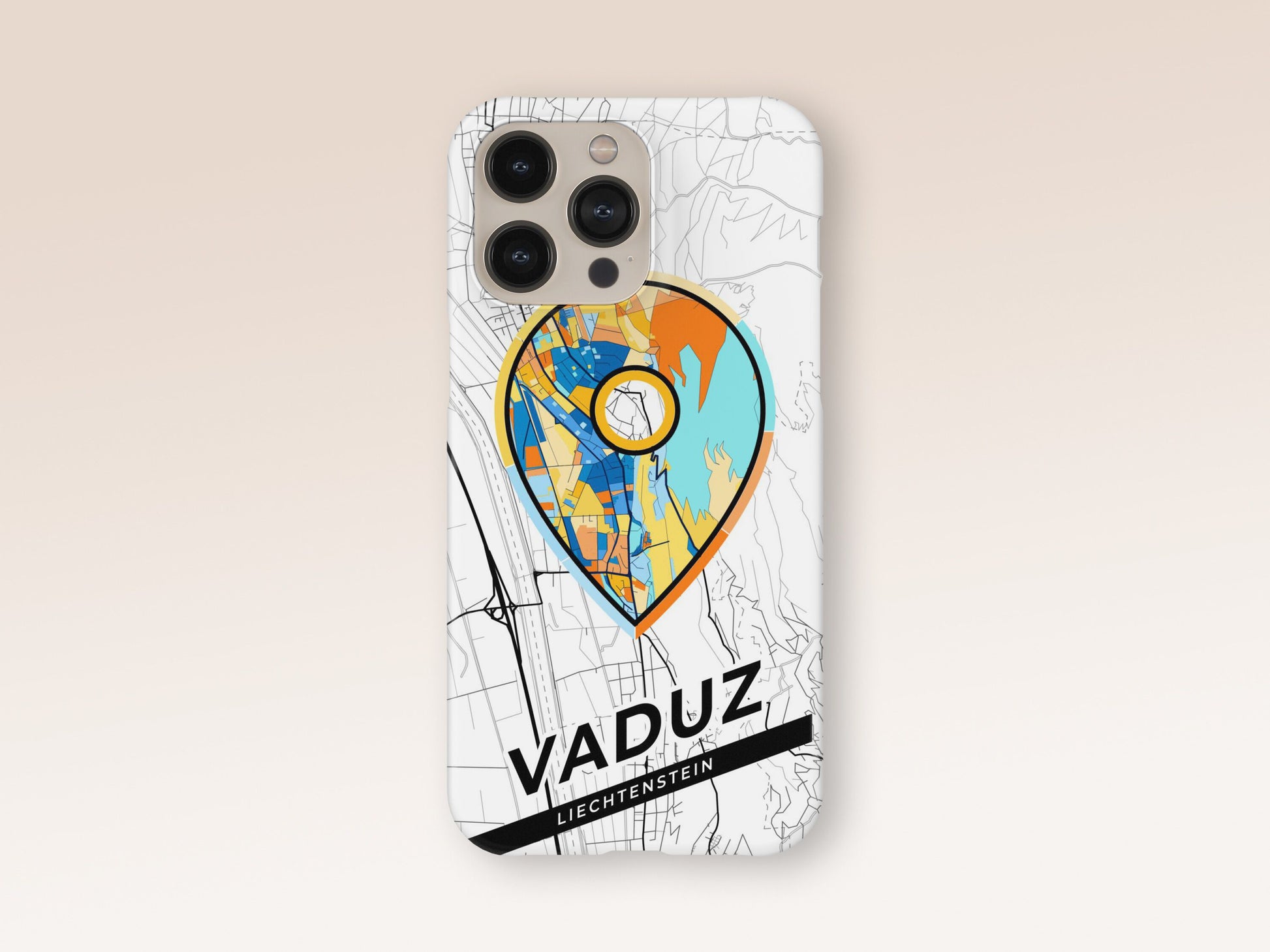 Vaduz Liechtenstein slim phone case with colorful icon 1