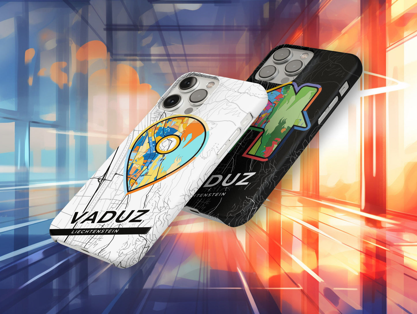 Vaduz Liechtenstein slim phone case with colorful icon