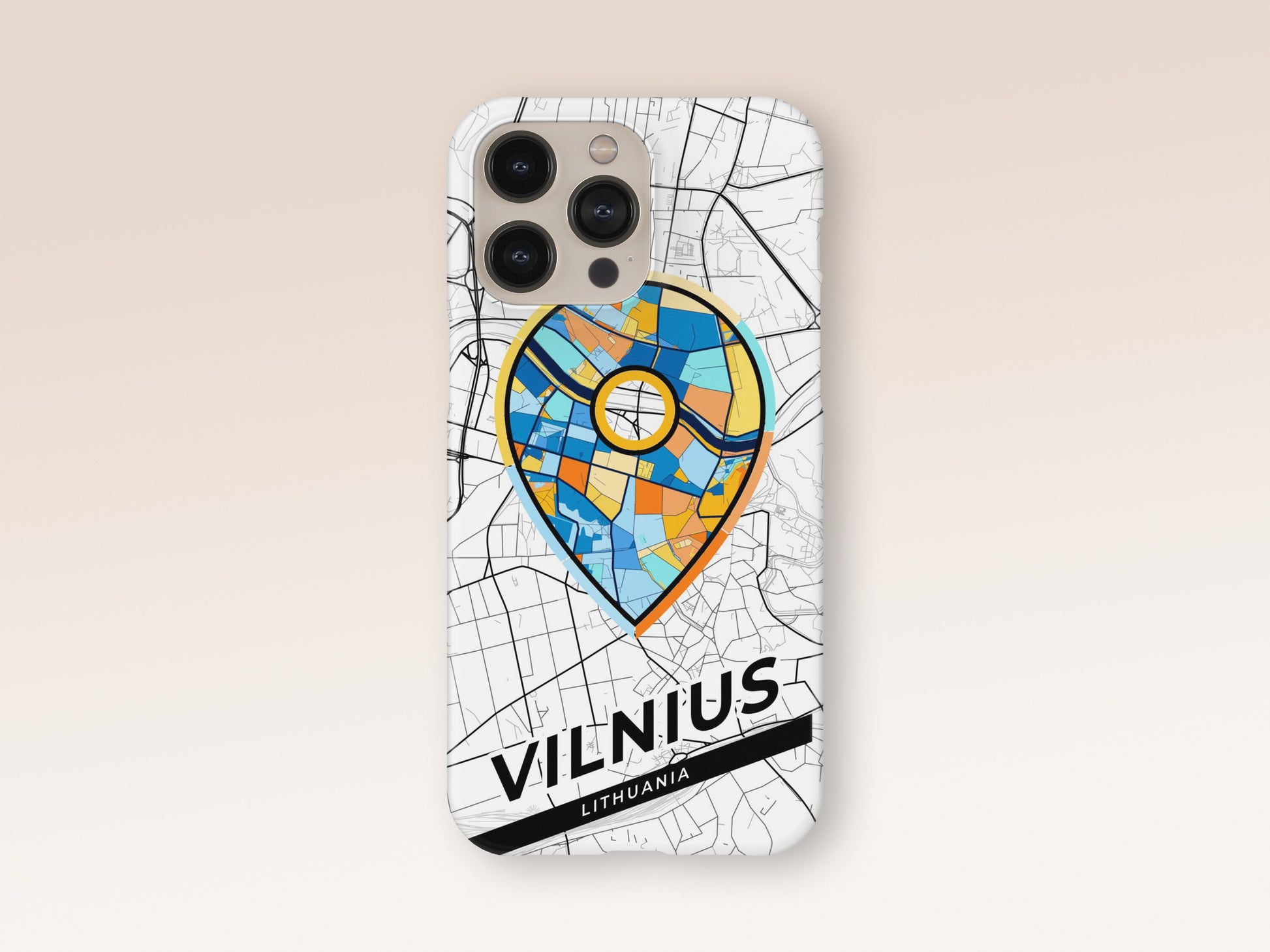 Vilnius Lithuania slim phone case with colorful icon 1