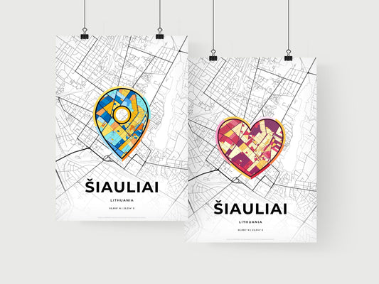 Šiauliai Lithuania art print for couples