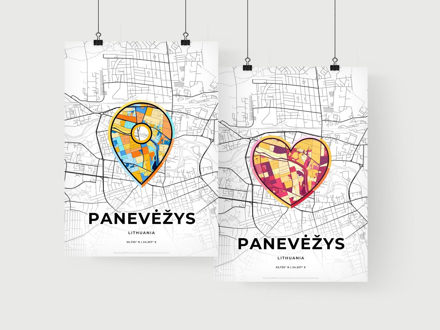 Panevėžys Lithuania art print for couples
