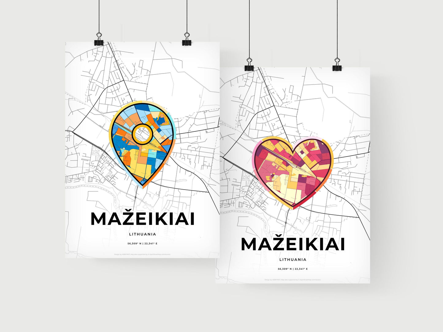 Mažeikiai Lithuania art print for couples