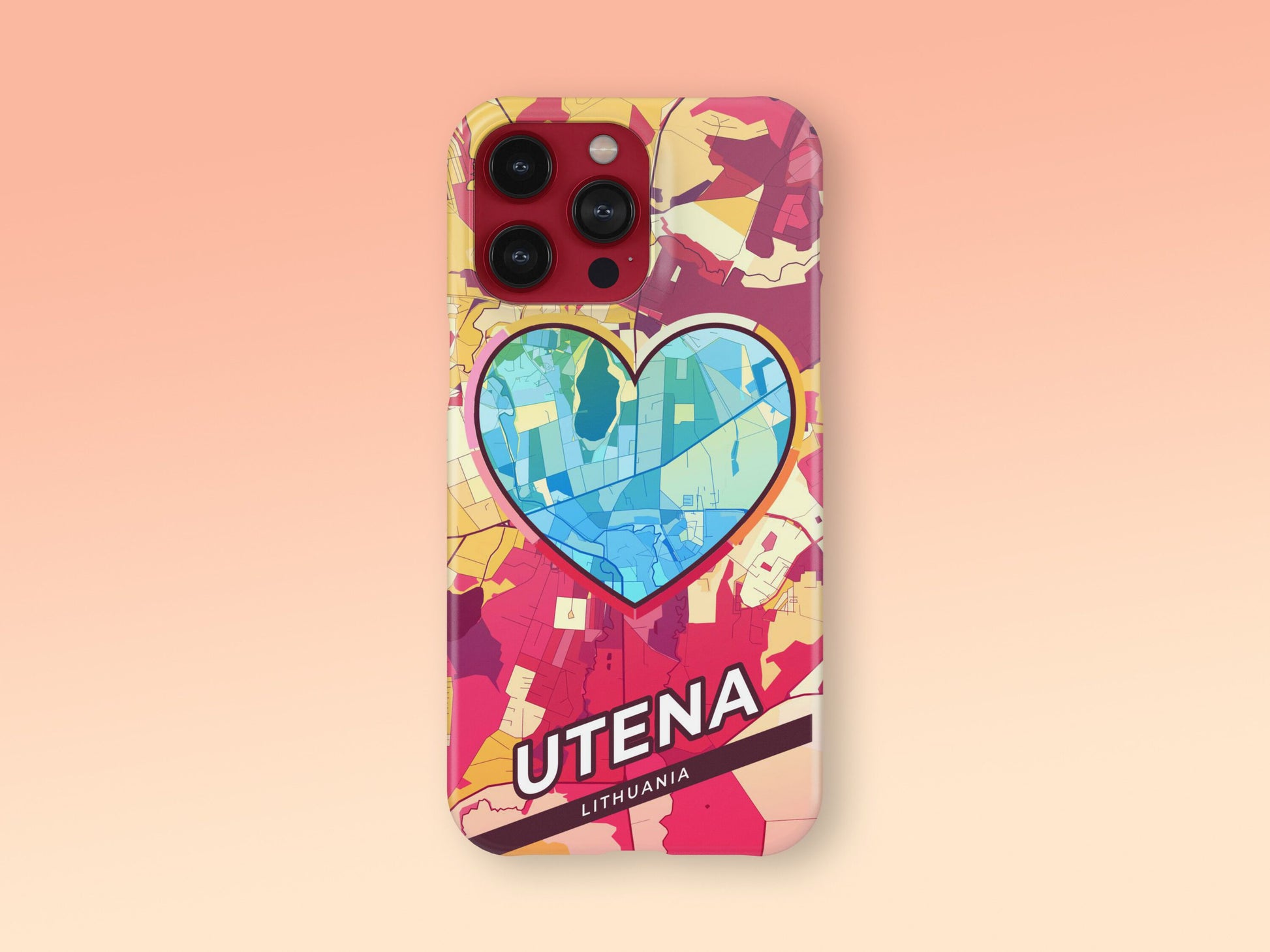 Utena Lithuania slim phone case with colorful icon 2