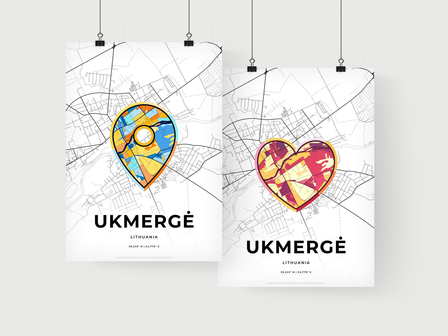 Ukmergė Lithuania art print for couples