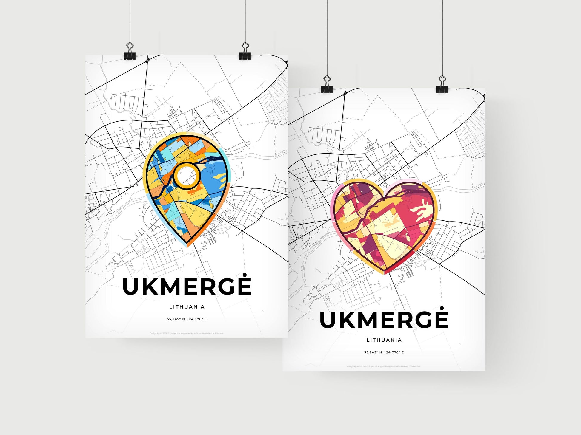 Ukmergė Lithuania art print for couples