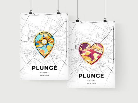 Plungė Lithuania art print for couples