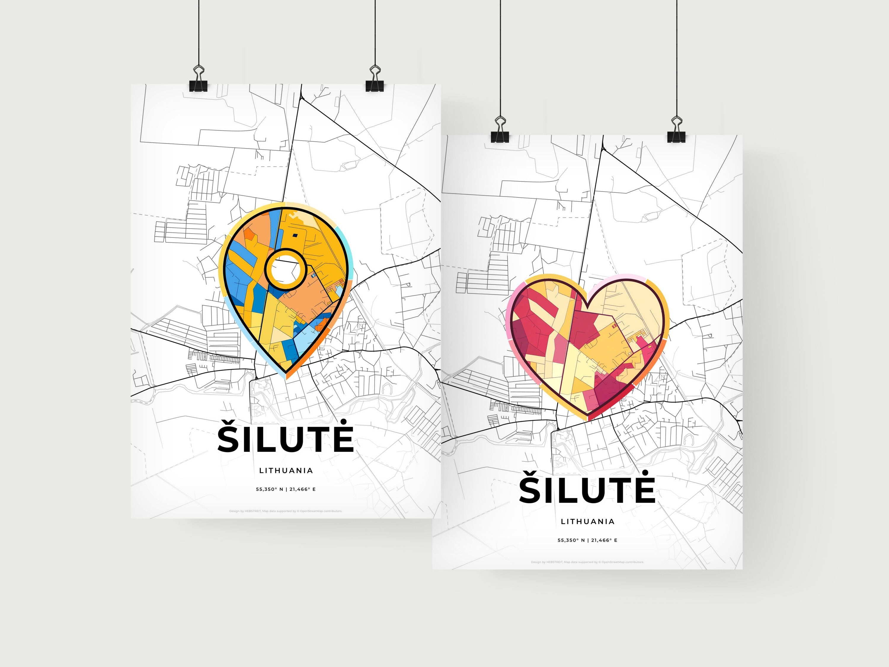 Šilutė Lithuania, Minimal Art Map With A Colorful Icon – HEBSTREIT