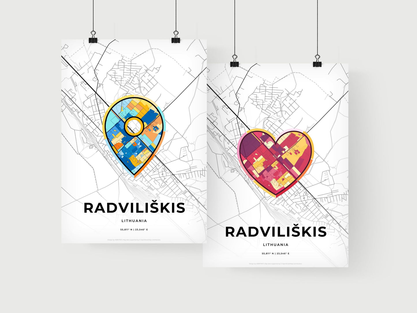 Radviliškis Lithuania art print for couples