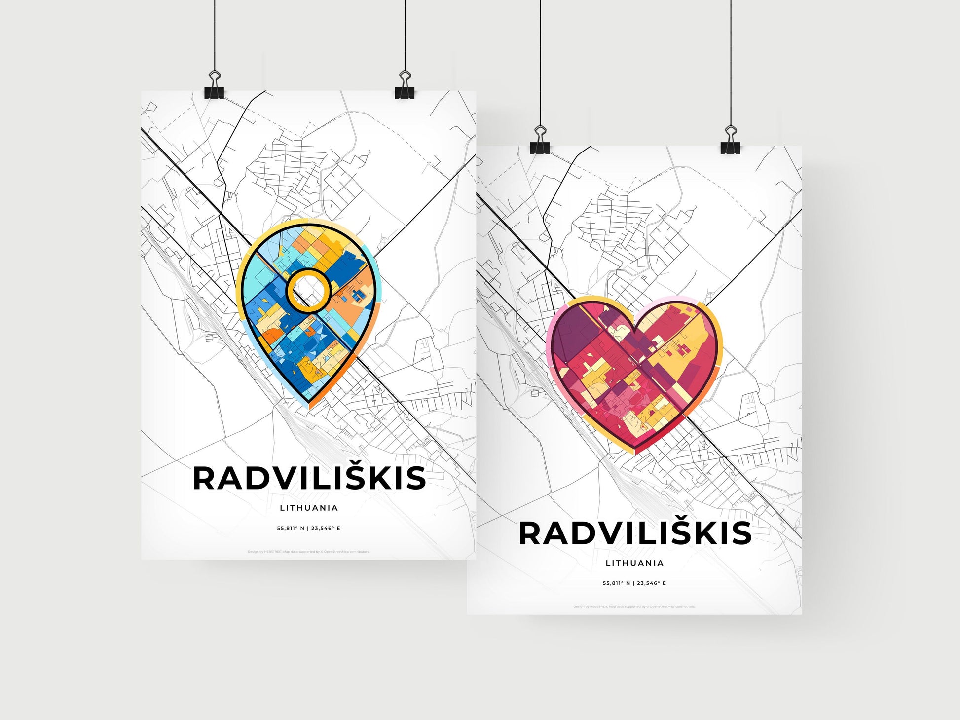 Radviliškis Lithuania art print for couples