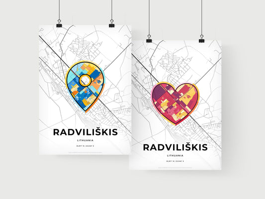 Radviliškis Lithuania art print for couples