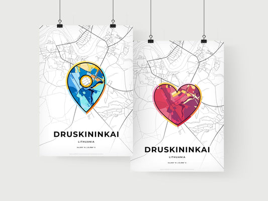 Druskininkai Lithuania art print for couples