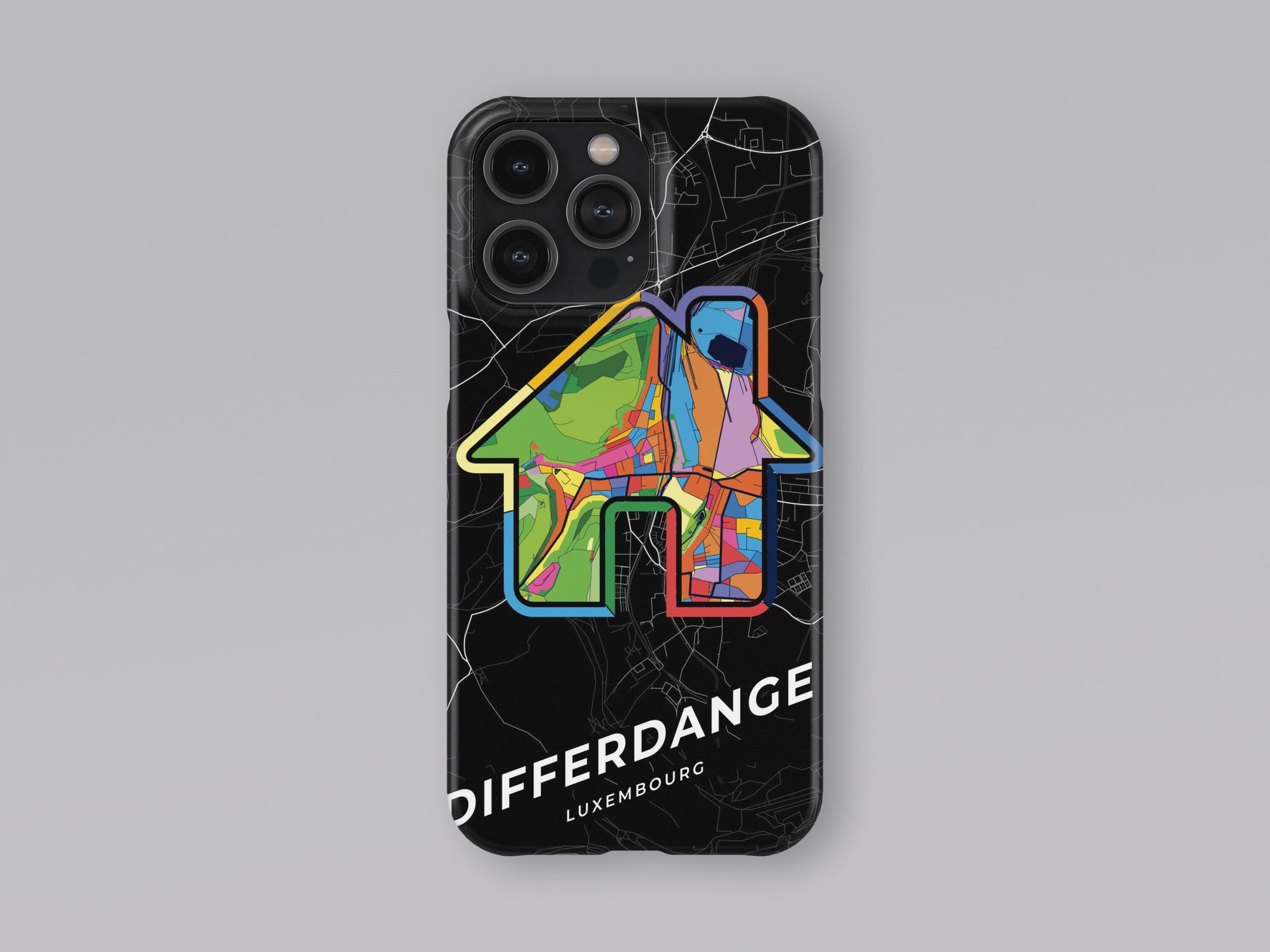 Differdange Luxembourg slim phone case with colorful icon. Birthday, wedding or housewarming gift. Couple match cases. 3
