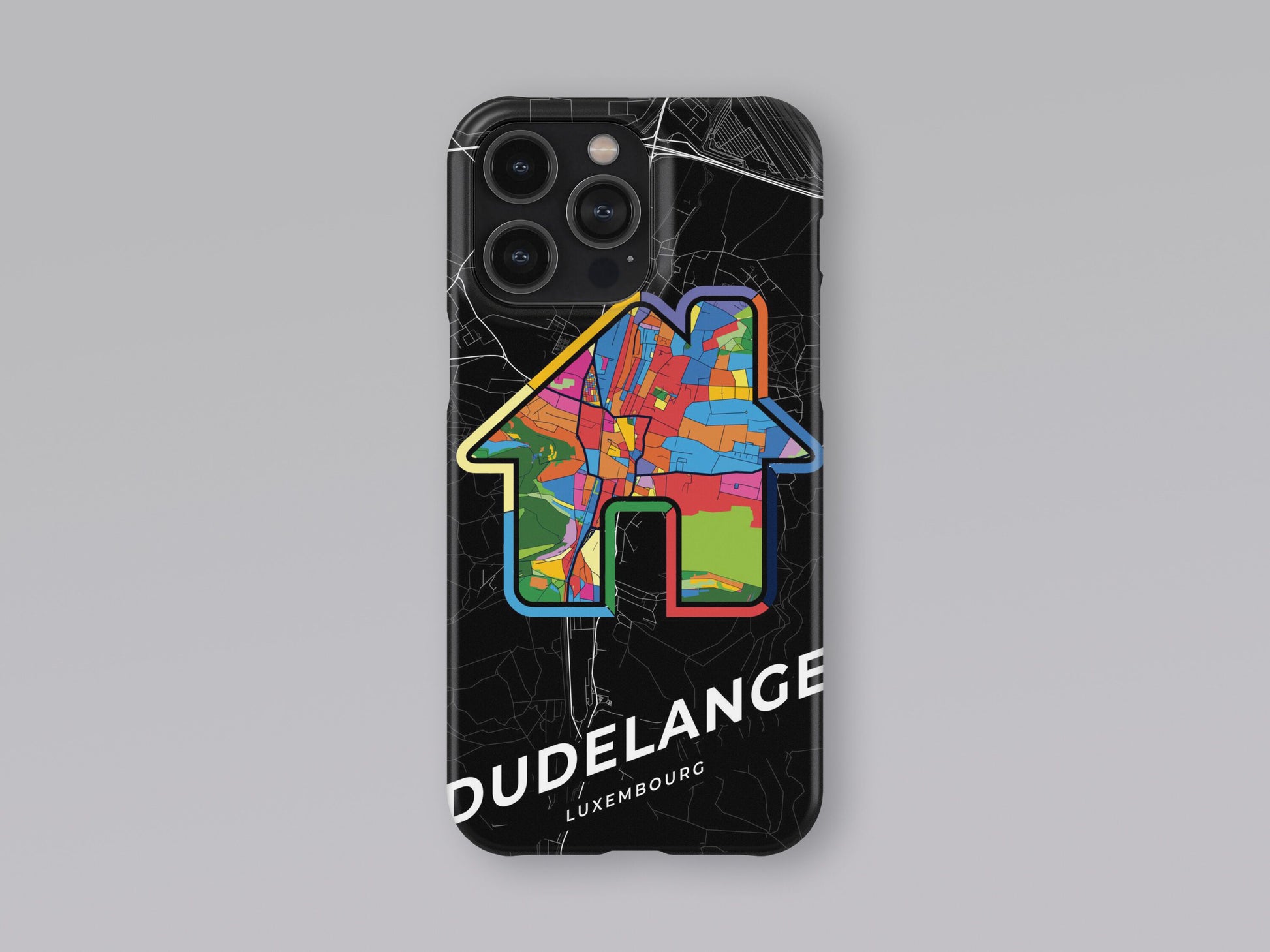 Dudelange Luxembourg slim phone case with colorful icon. Birthday, wedding or housewarming gift. Couple match cases. 3