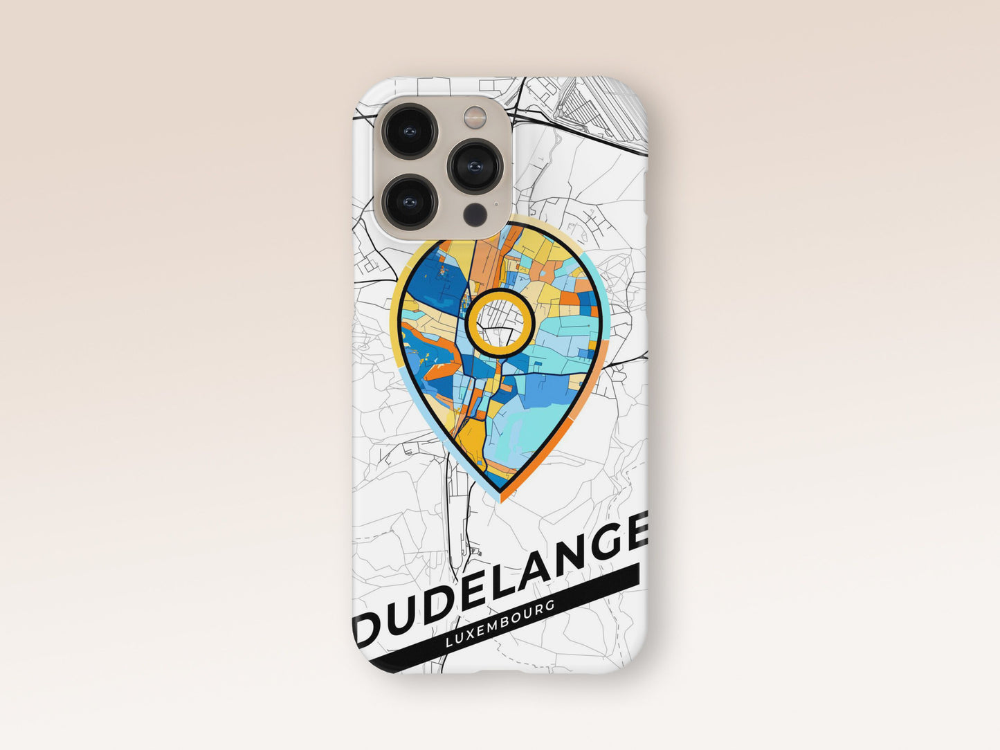 Dudelange Luxembourg slim phone case with colorful icon. Birthday, wedding or housewarming gift. Couple match cases. 1