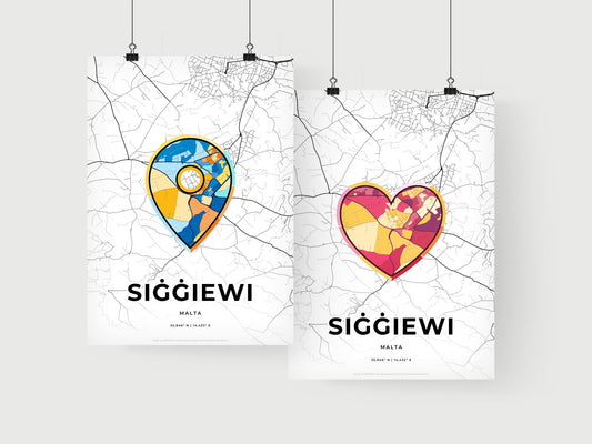 Siġġiewi Malta art print for couples