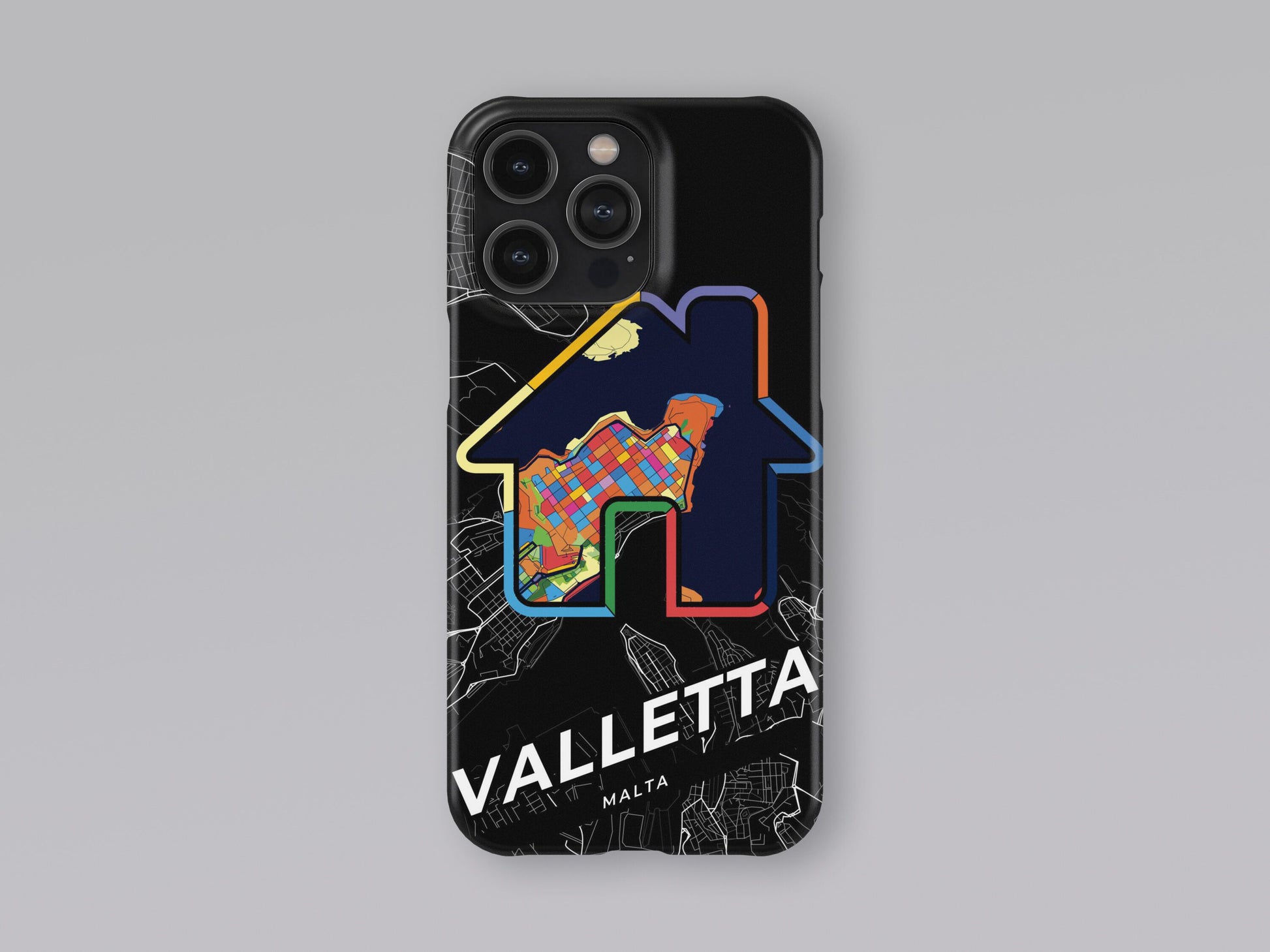 Valletta Malta slim phone case with colorful icon 3