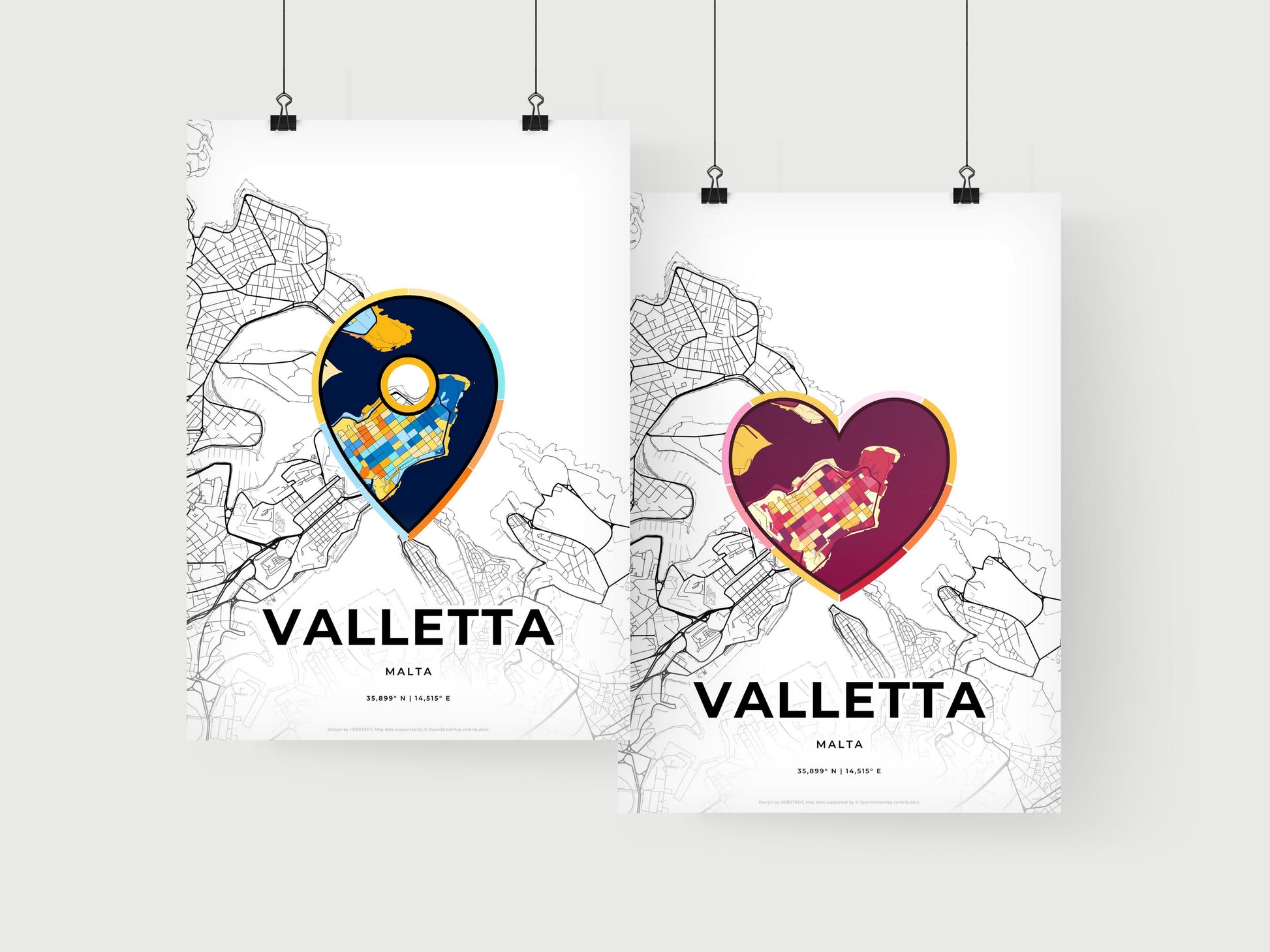 Valletta Malta art print for couples