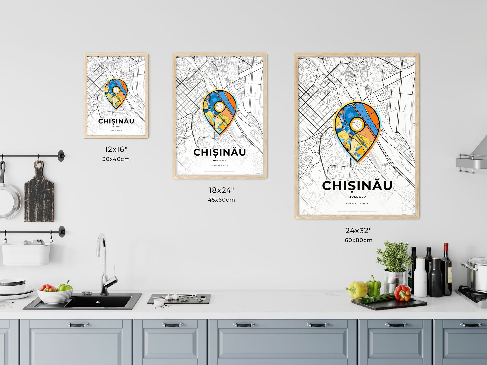 Chișinău Moldova art map size chart