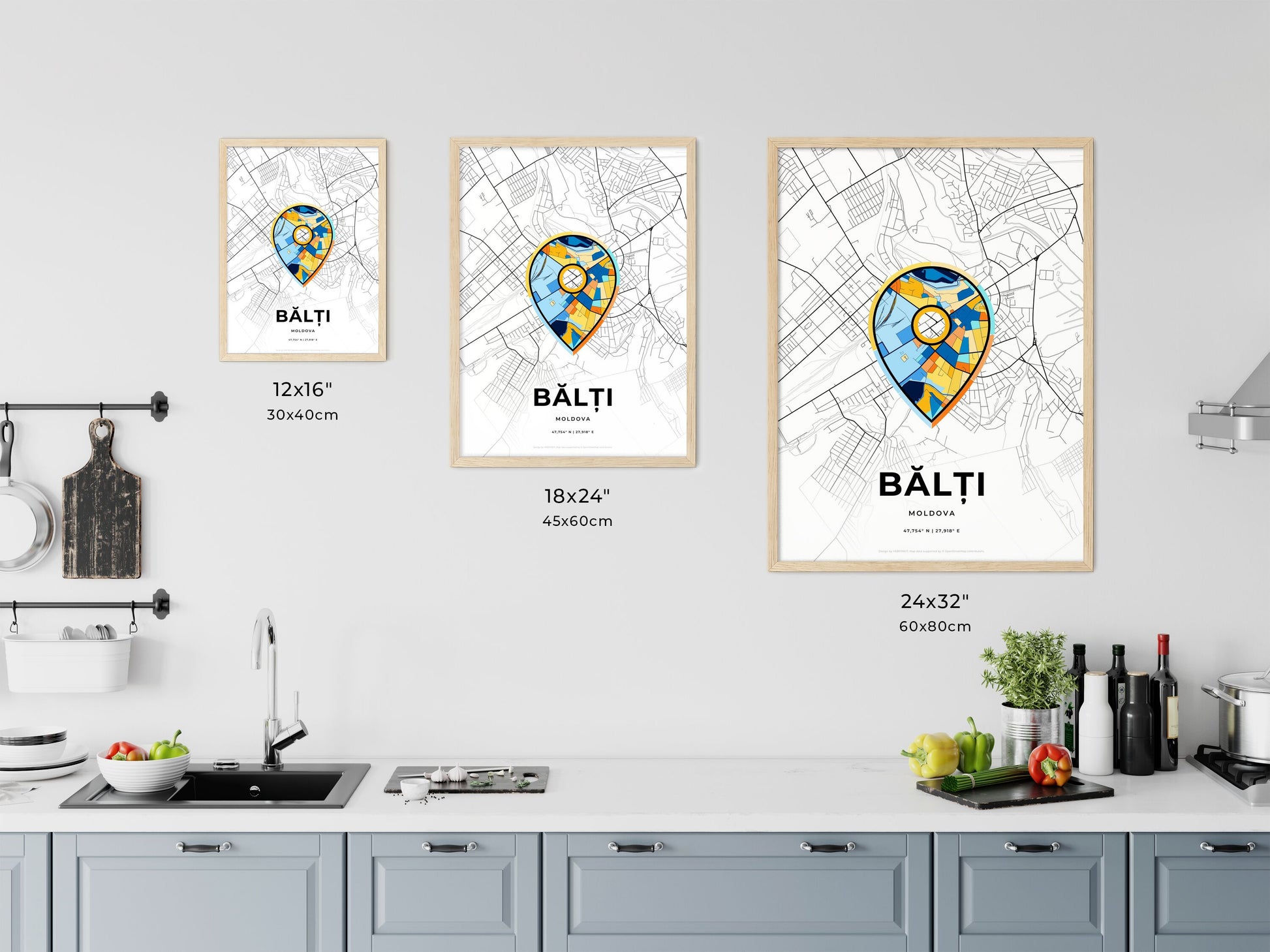 Bălți Moldova art map size chart
