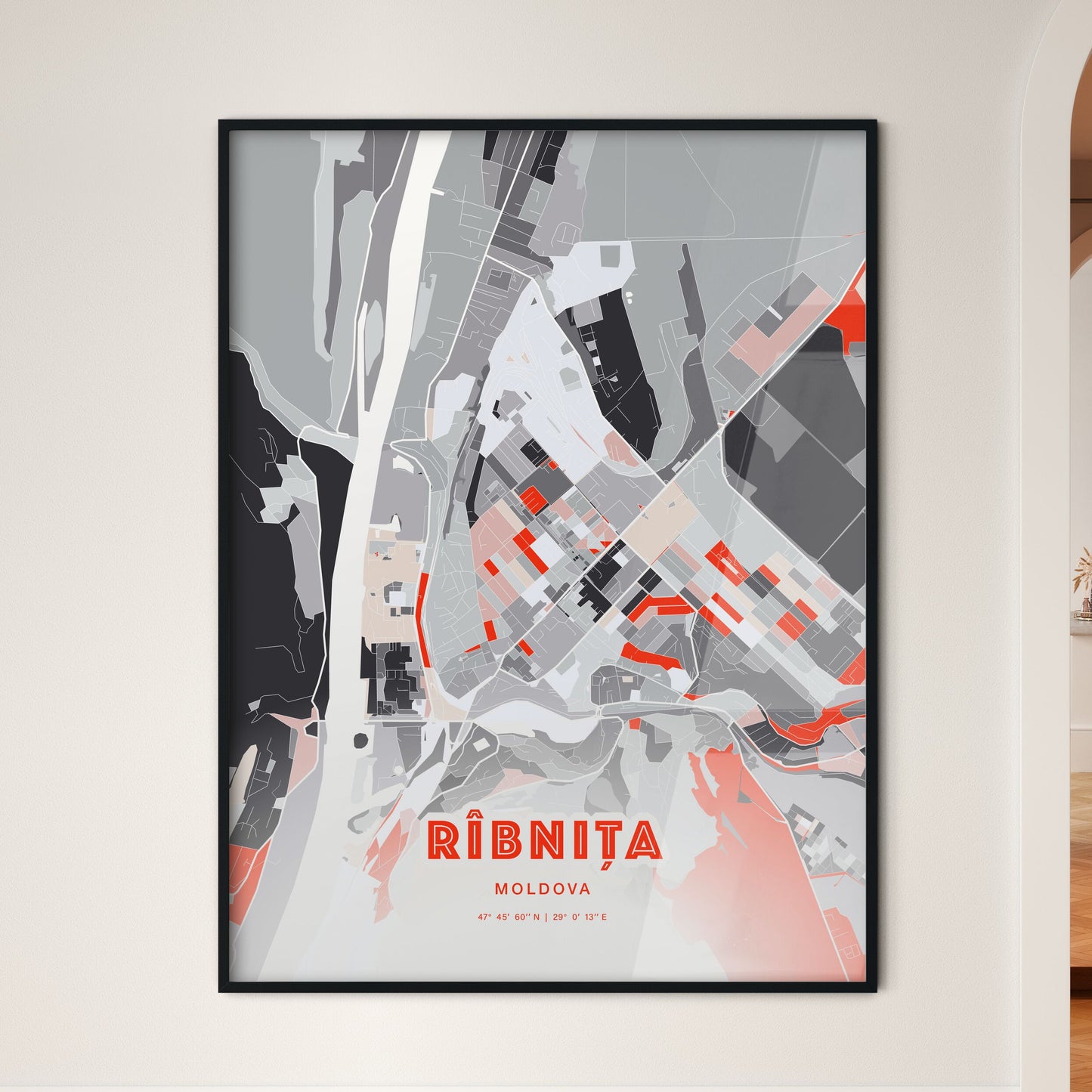 Colorful RÎBNIȚA MOLDOVA Fine Art Map Modern