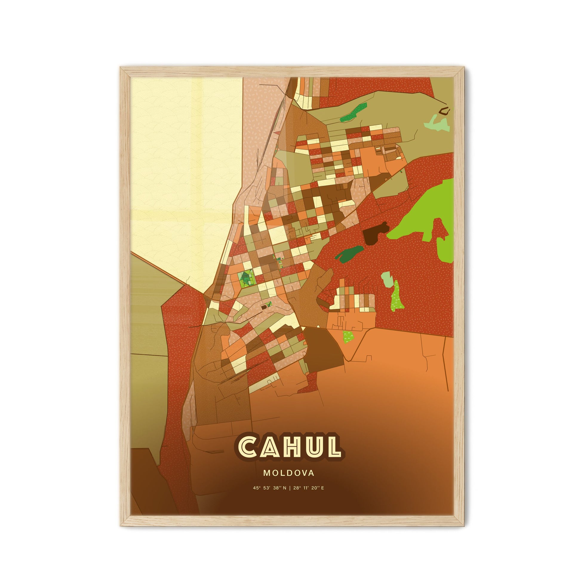 Colorful CAHUL MOLDOVA Fine Art Map Farmhouse