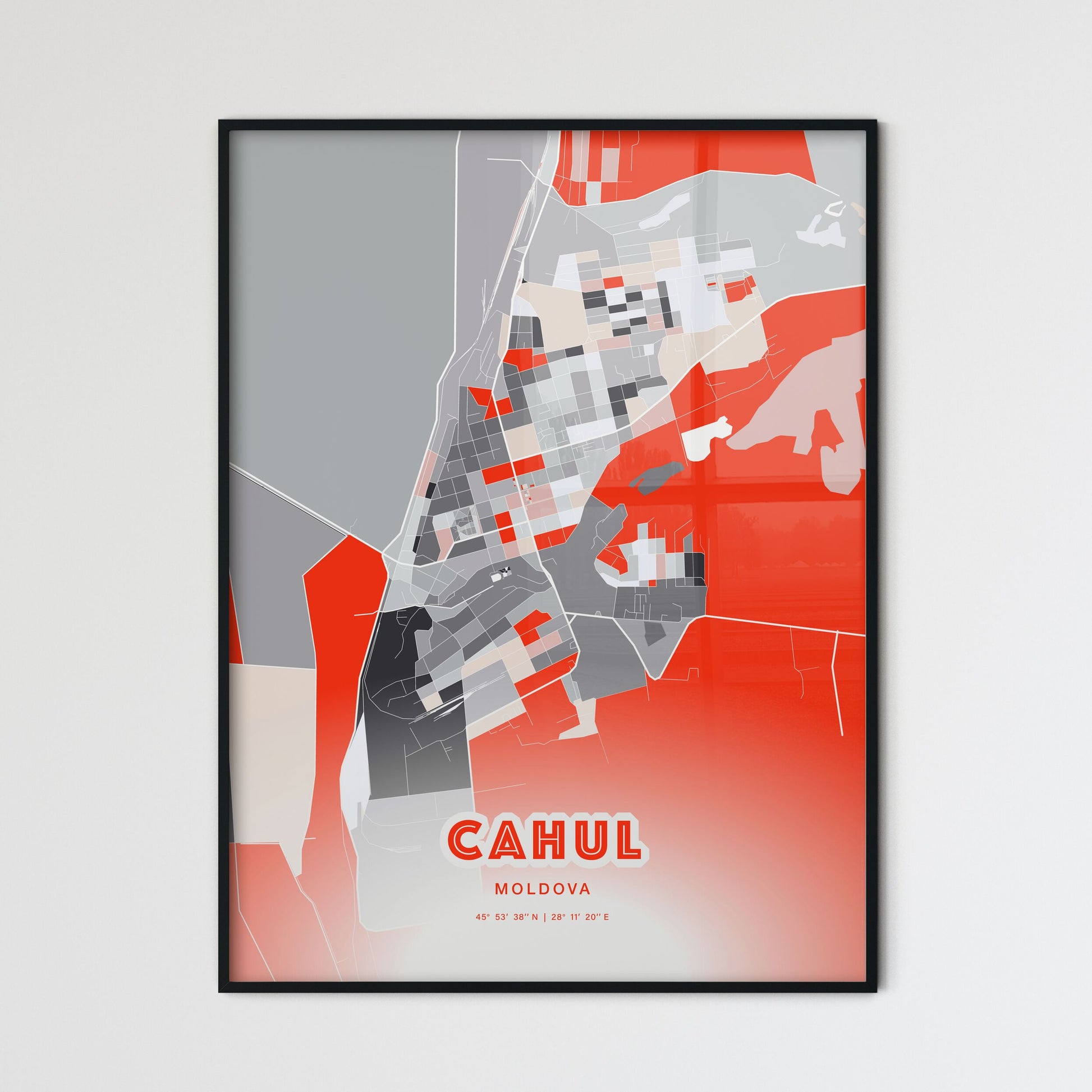 Colorful CAHUL MOLDOVA Fine Art Map Modern