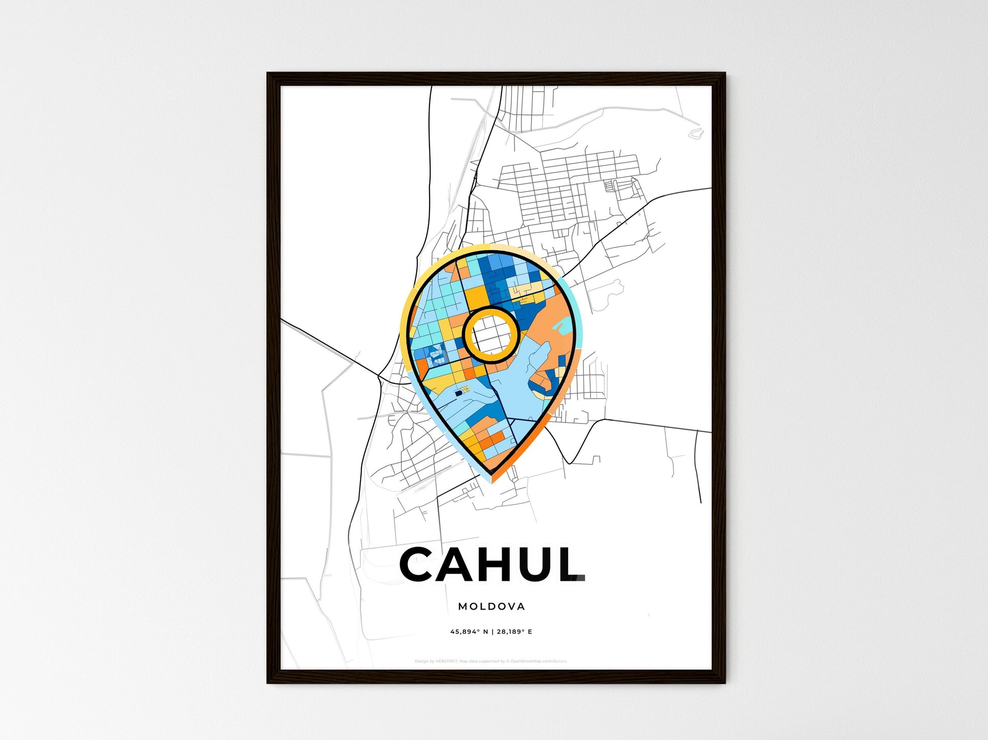 Cahul Moldova wedding art map with pointer icon