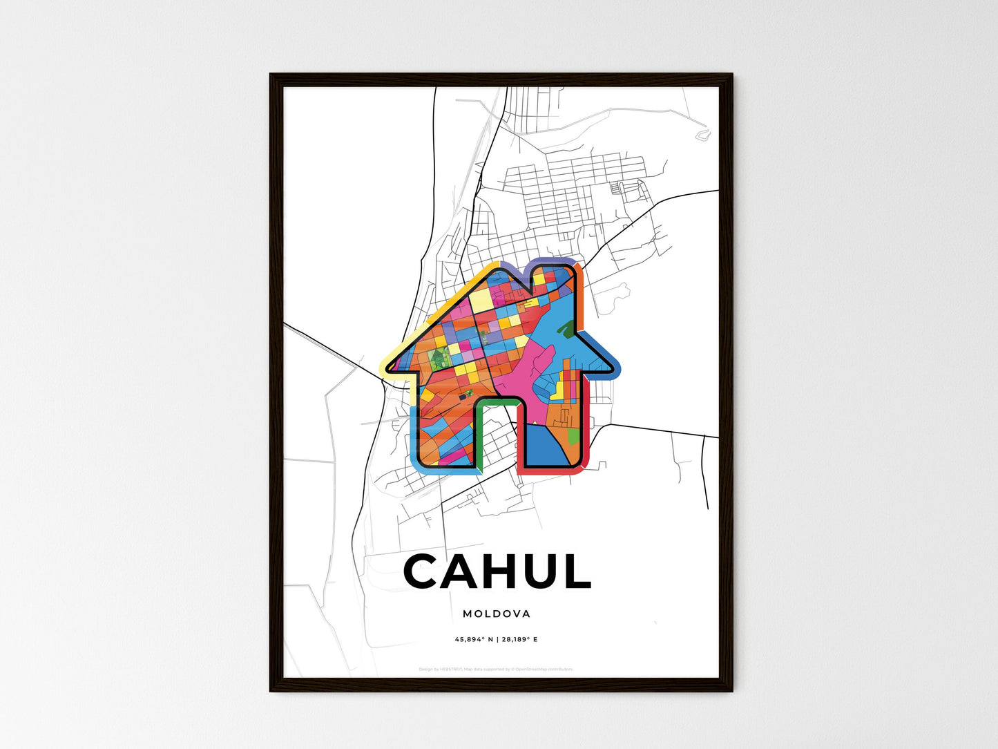 Cahul Moldova wedding art map with home icon