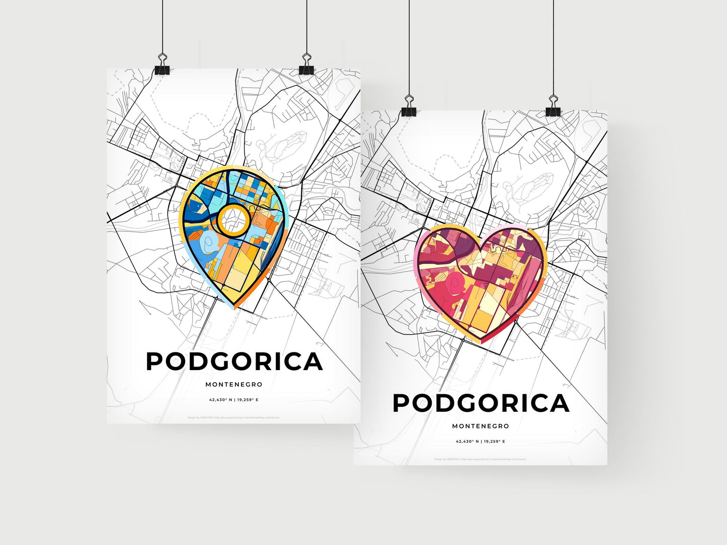 Podgorica Montenegro art print for couples
