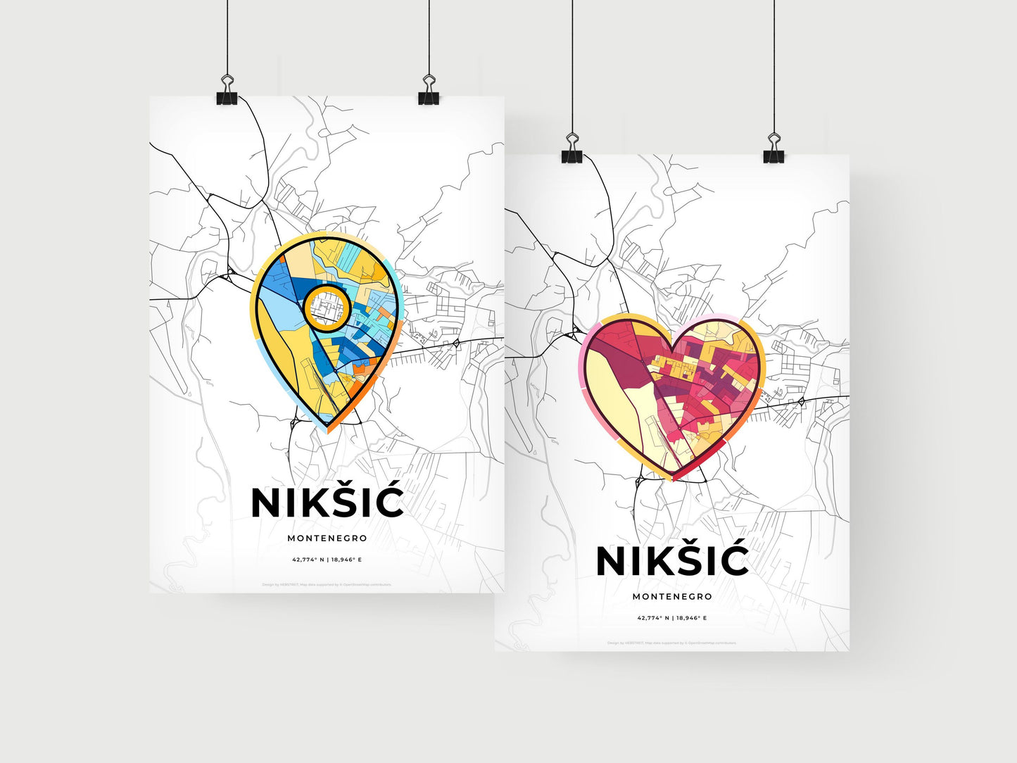 Nikšić Montenegro art print for couples