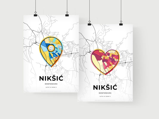 Nikšić Montenegro art print for couples
