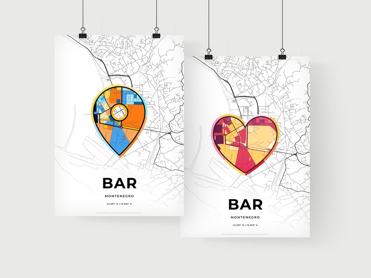 Bar Montenegro art print for couples