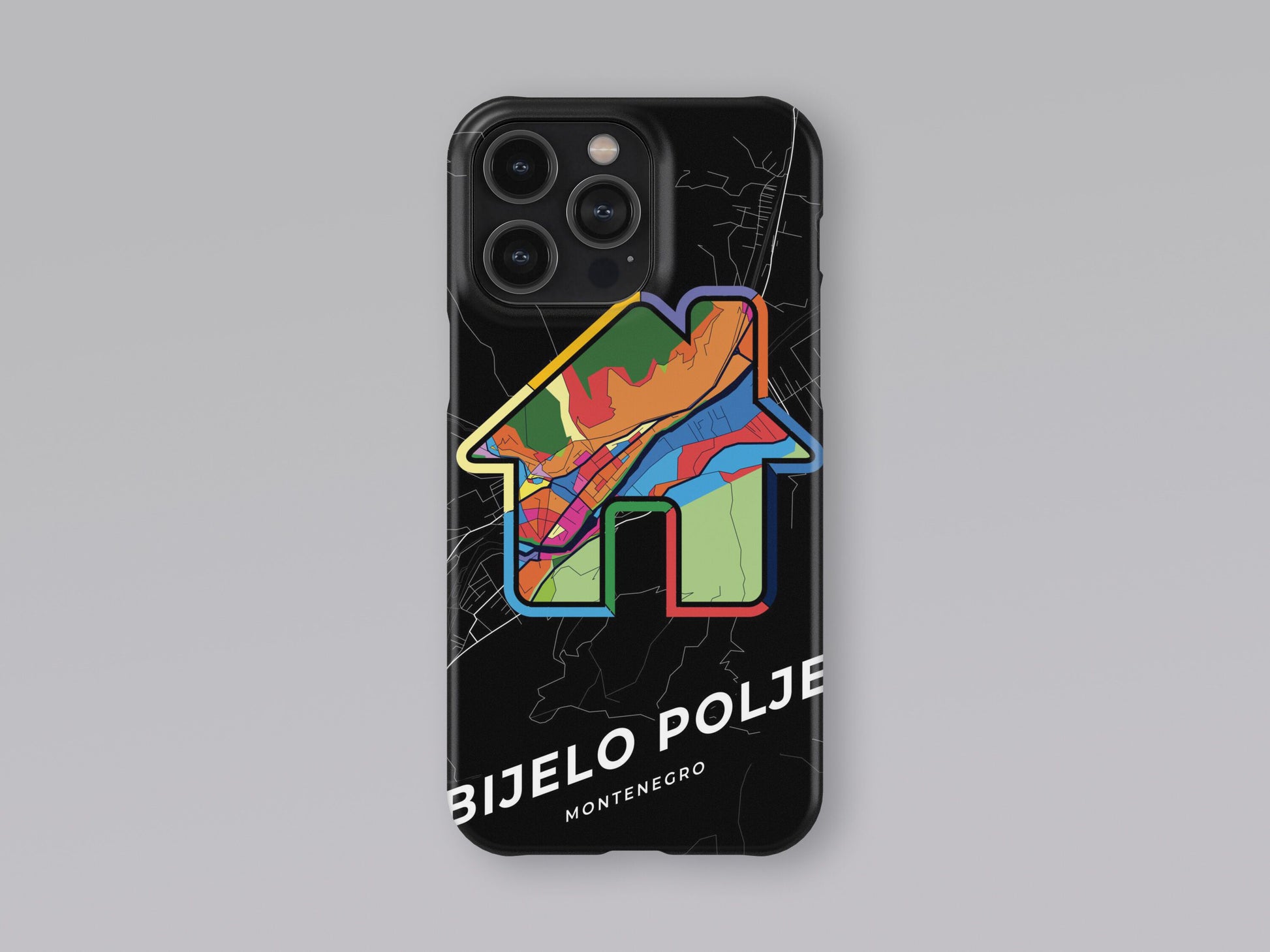 Bijelo Polje Montenegro slim phone case with colorful icon. Birthday, wedding or housewarming gift. Couple match cases. 3