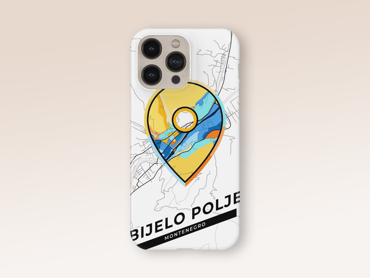 Bijelo Polje Montenegro slim phone case with colorful icon. Birthday, wedding or housewarming gift. Couple match cases. 1