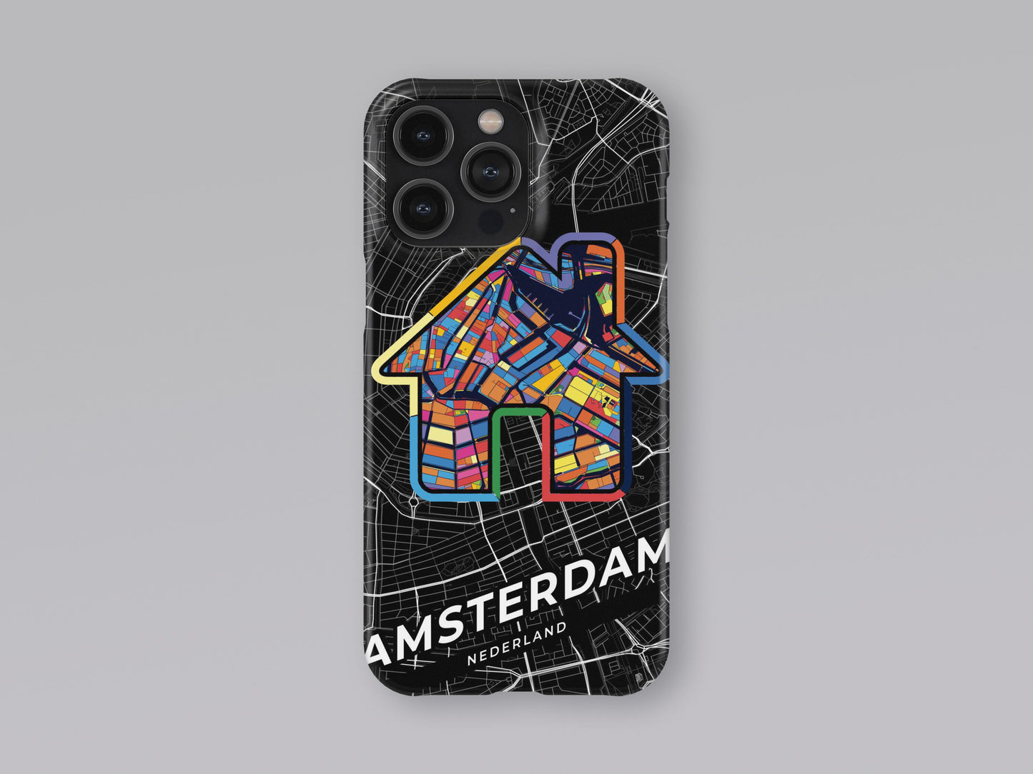 Amsterdam Netherlands slim phone case with colorful icon. Birthday, wedding or housewarming gift. Couple match cases. 3