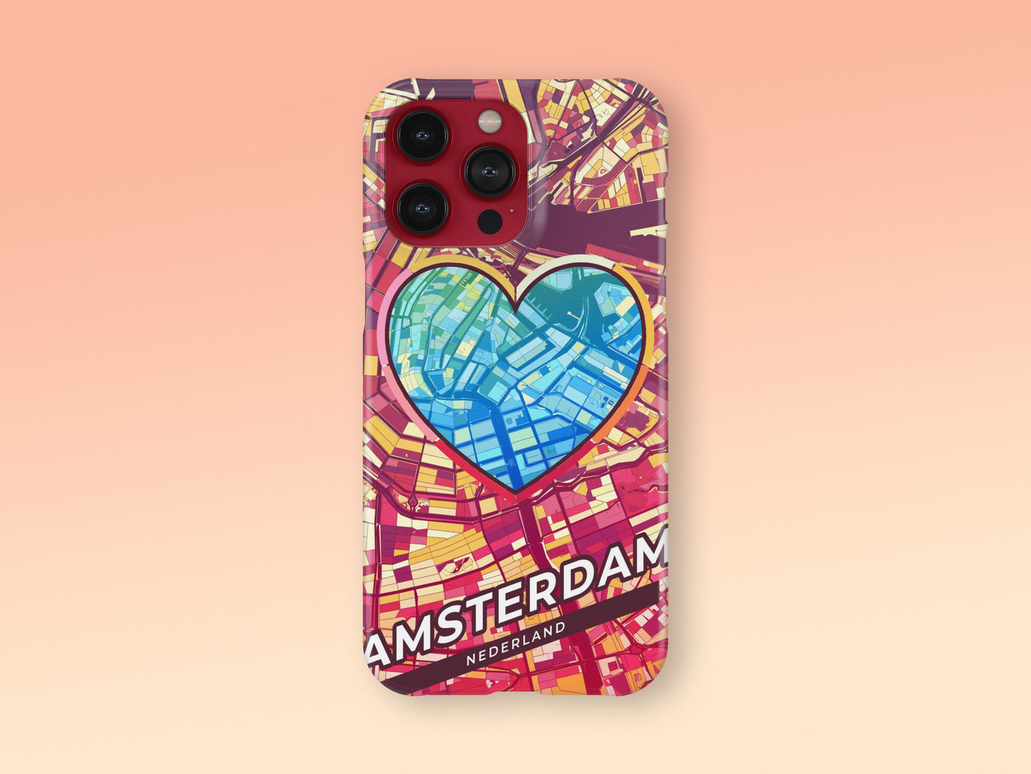 Amsterdam Netherlands slim phone case with colorful icon. Birthday, wedding or housewarming gift. Couple match cases. 2
